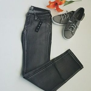 Gray washed denim jeans